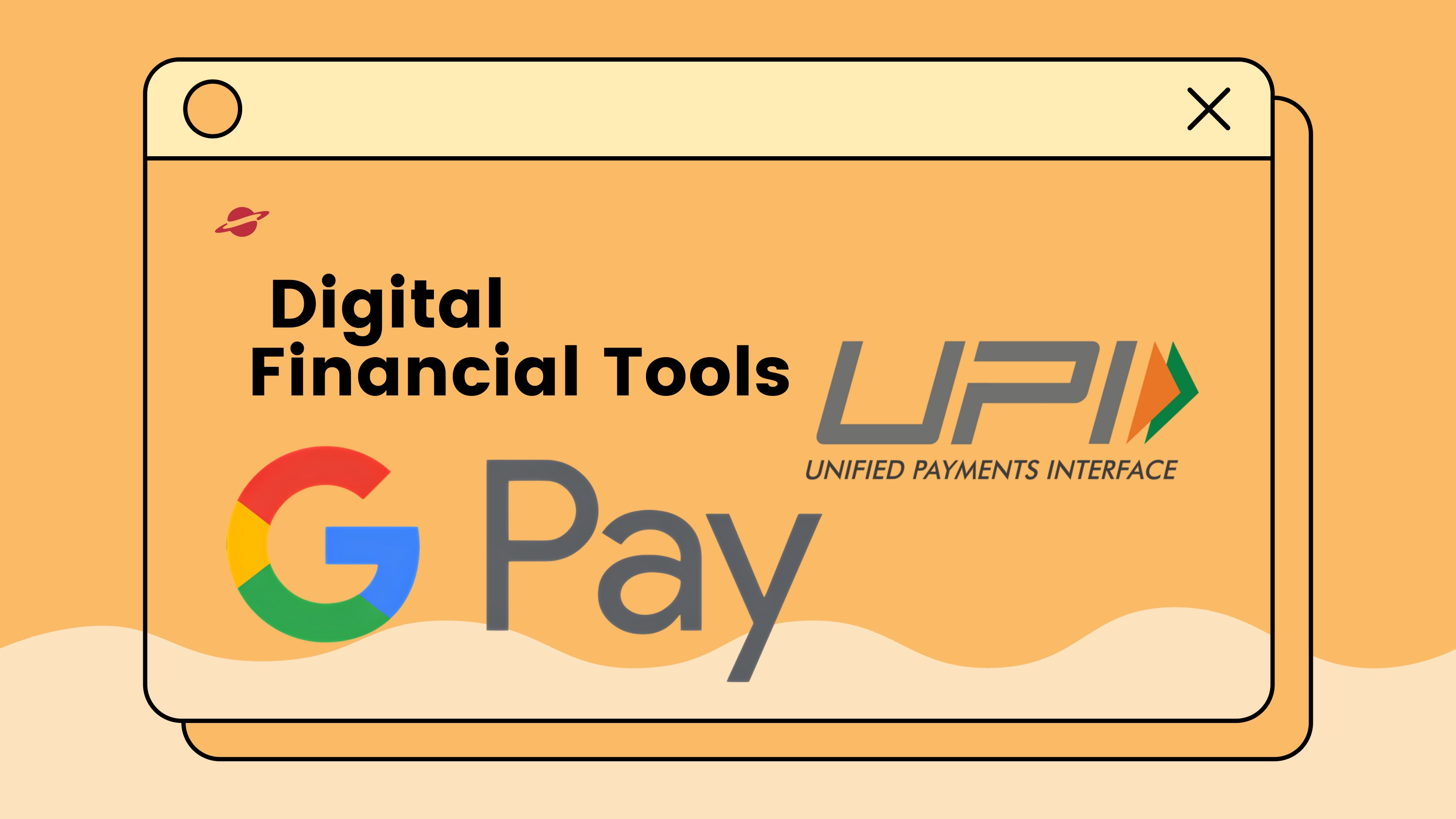 Infographic showing a smartphone, UPI logo, digital wallet icon, and online banking screen with neon green and cyan on a dark background